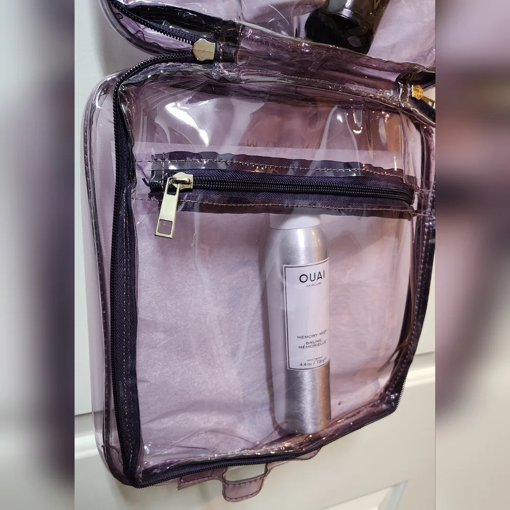 MONAT Clear Purple Hanging Travel Organizer NWOT